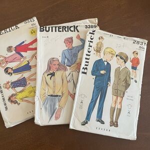 McCall’s & Butterick Vintage Sewing Patterns, 13 Various Styles & Sizes.